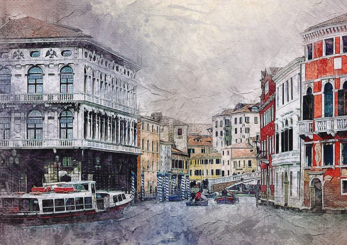 Venice Small Town Watercolour